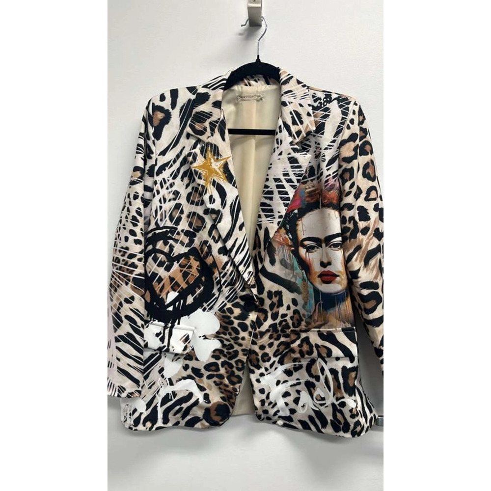 L904 Loowie Italian Leopard "Frida" Print Blazer One Size